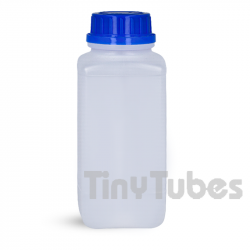Quadratische 1.000-ml-Flasche aus Hochdichte-Material, zugelassen